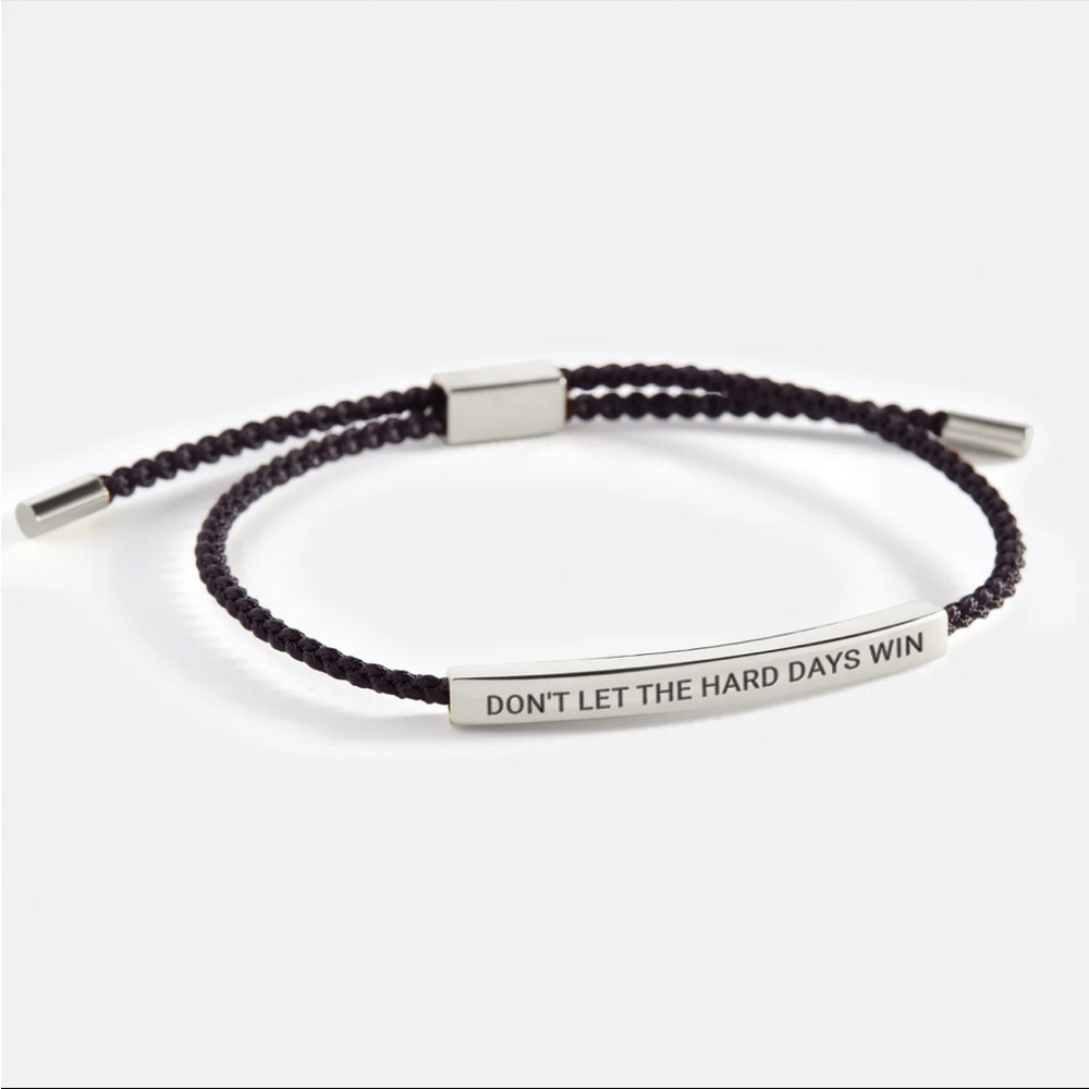 Inspirational Black and Silver Bracelet
